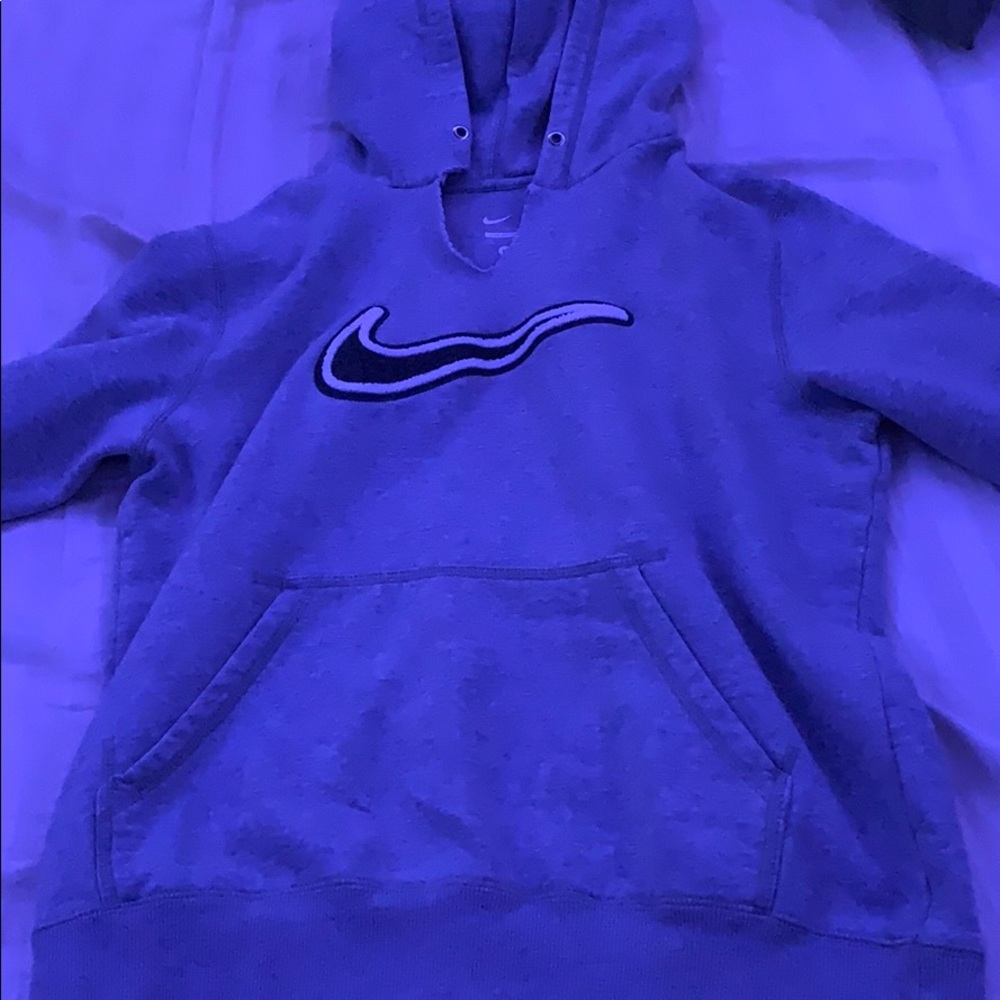 Grey Nike V-Neck Hoodie